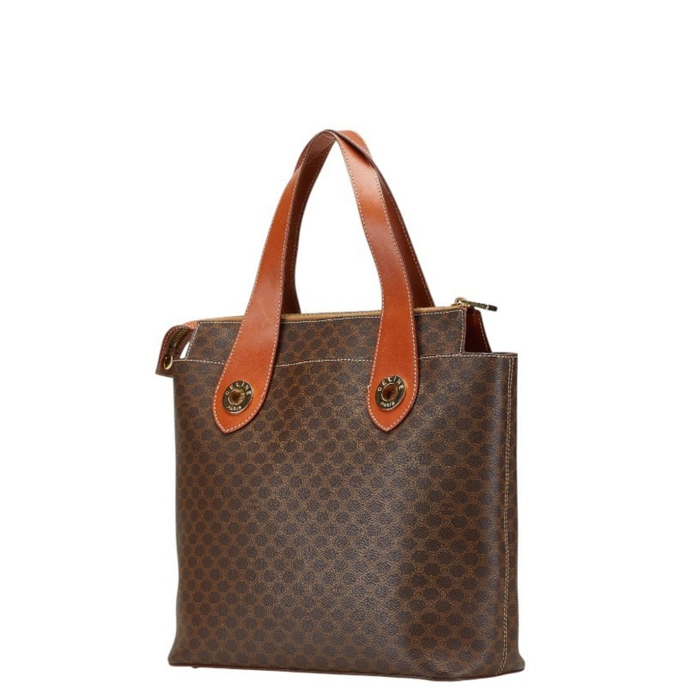 Celine Macadam Handbag Tote Bag Brown Leather s - Picture 2 of 11